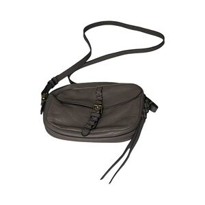 Fossil Taupe/Gray Leather Crossbody Bag